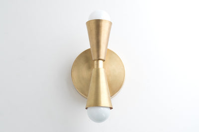 SCONCE MODEL No. 4717- Mid Century Modern Wall Lights with a Raw Brass finish. Designed and produced by MODCREATIONStudio at Peared Creation