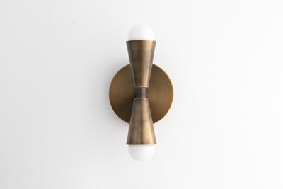 SCONCE MODEL No. 4717- Mid Century Modern Wall Lights with a Antique Brass finish. Designed and produced by MODCREATIONStudio at Peared Creation