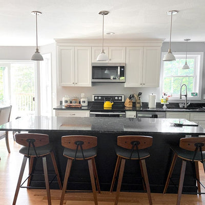 White Pendant Light - Farmhouse Lighting - Mid Century Lighting - Industrial Lighting - Kitchen Island - Island Light - Model No. 8808