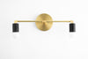 Black & Brass Vanity Light Fixture - Minimalist Lighting - Bathroom Sconce - Vanity Lighting - Wall Light - Model No. 8412