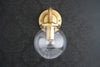 Modern Victorian Sconce - Wall Lighting - Brass - Indoor Lighting - 6&quot; Glass Globe - Victorian Model No. 9834