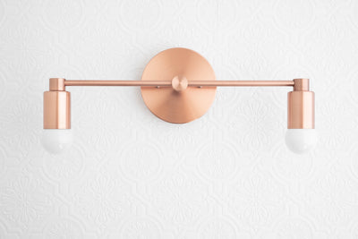 Brushed Copper Light - Copper Vanity Light - Bathroom Lighting - Unique Lighting - Bathroom Sconce - Copper Sconce - Boho Model No. 7615