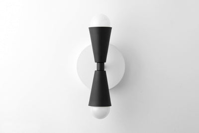 SCONCE MODEL No. 4717- Mid Century Modern Wall Lights with a White/Black finish. Designed and produced by MODCREATIONStudio at Peared Creation