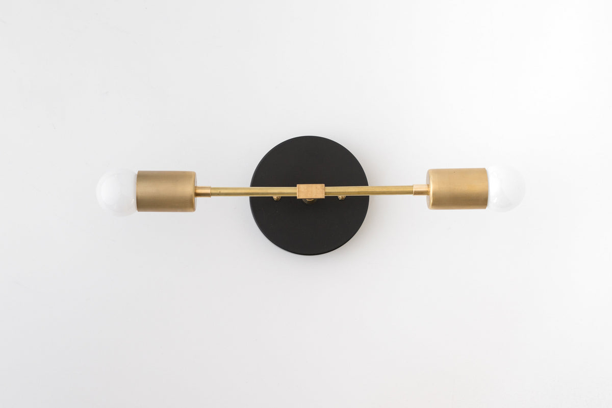 Black Brass Vanity Light - Modern Brass Lighting - Mid Century Fixture - Vanity Mirror Fixture - Model No. 5563