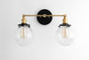 VANITY MODEL No. 3199- Mid Century Modern bathroom lighting with a Black/Brass/Black finish. Designed and produced by MODCREATIONStudio at Peared Creation