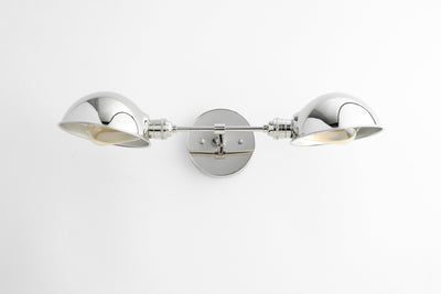 VANITY MODEL No. 5162- Mid Century Modern bathroom lighting with a Polished Nickel finish. Designed and produced by MODCREATIONStudio at Peared Creation