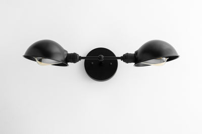 VANITY MODEL No. 9119- Mid Century Modern bathroom lighting with a Black finish. Designed and produced by MODCREATIONStudio at Peared Creation