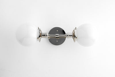 White Globe Vanity Light - Hallway Lighting - Vanity Light - Bathroom Lighting - Art Deco Lighting - Globe Light - Model No. 9543
