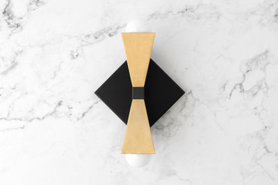SCONCE MODEL No. 2046-Art Deco Wall Lights with a Black/Brass finish. Designed and produced by DECOCREATIONStudio at Peared Creation
