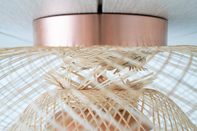 Boho Ceiling Light - Pendant - Bird&#39;s Nest Light - Bamboo Nest - Boho Lighting - Ceiling Light - Copper Light - Boho Model No. 0196