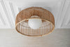 Rattan Basket Shade with Globe -  Pendant Lighting - Boho Lighting - Natural Fiber Light - Ceiling Lighting - Boho Model No. 4944