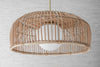 Rattan Basket Shade with Globe -  Pendant Lighting - Boho Lighting - Natural Fiber Light - Ceiling Lighting - Boho Model No. 4944