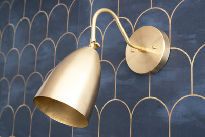 Adjustable Light Fixture - Curved Wall Light - Brass Sconce - Bedside Light - Kitchen and Bath Lighting - Model No. 0789