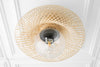 Clear Globe Light - Bird&#39;s Nest Light - Bamboo Nest - Boho Lighting - Ceiling Light - Copper Light - Frosted Globe - Boho Model No. 4620