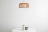 Rattan Basket Light - Opal Globe  - Natural Fiber Ceiling Light -  Unique Lighting - Boho Model No. 4843