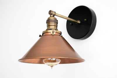 SCONCE MODEL No.4665- Mid Century Modern Wall Lights with a Black/Antique Brass finish. Designed and produced by MODCREATIONStudio at Peared Creation