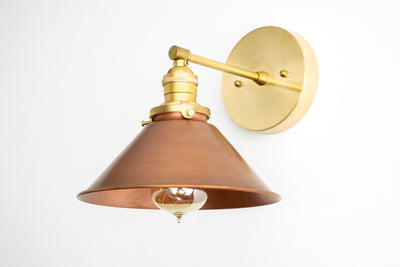 SCONCE MODEL No.4665- Mid Century Modern Wall Lights with a Raw Brass finish. Designed and produced by MODCREATIONStudio at Peared Creation