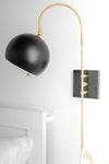 Black Sconce - Plug-In Wall Sconce - Bedside Light - Directional Lighting - Adjustable Lighting - Eyeball Shade Sconce - Model No. 1783