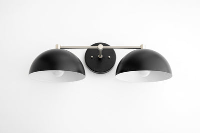 VANITY MODEL No. 1681- Mid Century Modern bathroom lighting with a Black/Brushed Nickel finish. Designed and produced by MODCREATIONStudio at Peared Creation