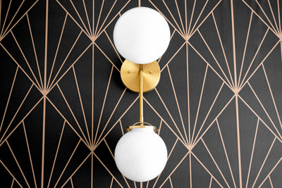 SCONCE MODEL No. 1022-Art Deco Wall Lights with a Raw Brass finish. Designed and produced by DECOCREATIONStudio at Peared Creation