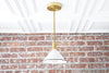 White Cone Shade Pendant Light - Modern Farmhouse - Hardwired Light Fixture - Kitchen Lighting - Model No. 1412