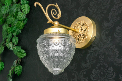 Pineapple Globe Sconce - Brass Wall Light - Unique Light Fixture - Victorian Sconce - Model No. 2782