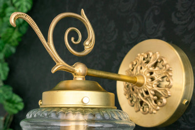 Pineapple Globe Sconce - Brass Wall Light - Unique Light Fixture - Victorian Sconce - Model No. 2782