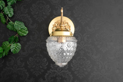 Pineapple Globe Sconce - Brass Wall Light - Unique Light Fixture - Victorian Sconce - Model No. 2782