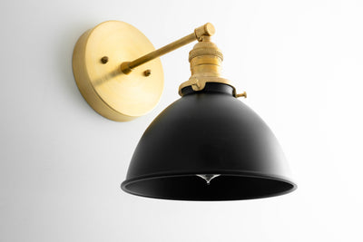 SCONCE MODEL No. 3748- Mid Century Modern Wall Lights with a Black/Brass finish. Designed and produced by MODCREATIONStudio at Peared Creation