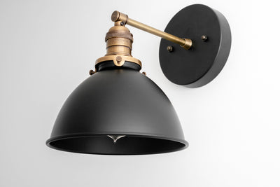 SCONCE MODEL No. 3748- Mid Century Modern Wall Lights with a Black/Antique Brass finish. Designed and produced by MODCREATIONStudio at Peared Creation
