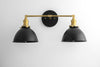 VANITY MODEL No. 3370- Mid Century Modern bathroom lighting with a Black/Brass finish. Designed and produced by MODCREATIONStudio at Peared Creation