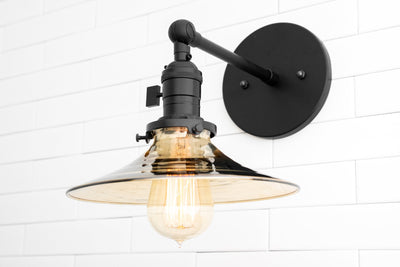 SCONCE MODEL No. 3310- Industrial Wall Lights with a Black finish. Designed and produced by newwineoldbottles at Peared Creation