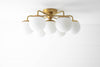 CHANDELIER MODEL No. 2657- Mid Century Modern dining room lights with a Raw Brass finish. Designed and produced by MODCREATIONStudio at Peared Creation