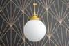 8 Inch White Satin Globe Sconce - Articulating Sconce - Art Deco Light - Adjustable Sconce - Model No. 9331