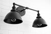 VANITY MODEL No. 8791- Industrial bathroom lighting with a Black finish. Designed and produced by newwineoldbottles at Peared Creation