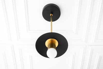 Minimalist Pendant Light - Black or Brass Light Fixture - Modern Pendant - Backsplash Light - Model No. 5848