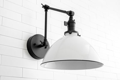 SCONCE MODEL No. 9132- Industrial Wall Lights with a Black finish. Designed and produced by newwineoldbottles at Peared Creation