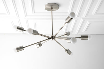 Sputnik Chandelier - Nickel Light Fixture - Modern Ceiling Lamp - Model No. 7788