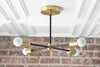 CHANDELIER MODEL No. 8136- Mid Century Modern dining room lights with a Brass/Black finish. Designed and produced by MODCREATIONStudio at Peared Creation
