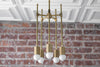 CHANDELIER MODEL No. 0715- Mid Century Modern dining room lights with a Raw Brass finish. Designed and produced by MODCREATIONStudio at Peared Creation