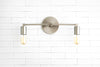 VANITY MODEL No. 3289- Industrial bathroom lighting with a Brushed Nickel finish. Designed and produced by newwineoldbottles at Peared Creation