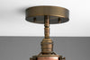 CEILING LIGHT MODEL No. 5774- Industrial Ceiling Lights with a Antique Brass finish. Designed and produced by newwineoldbottles at Peared Creation