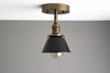 CEILING LIGHT MODEL No. 7923- Industrial Ceiling Lights with a Antique Brass finish. Designed and produced by newwineoldbottles at Peared Creation