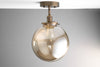 Pendant Light - 10" Smoked Globe - Semi Flush - Ceiling Fixture - Modern Lighting - Large Globe - Model No. 8251
