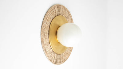 Sconce - Bohemian Lighting - Bamboo Lighting - Brass Plate Lighting - Wall Decor - Model No. 4042