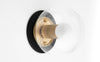 Minimal Wall Light - Flush Mount Sconce - Low Profile Light - 6in Brass Plate - Model No. 0818
