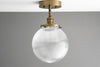 8" Acrylic Prismatic Globe Light - Ceiling Fixture - Semi Flush Mount - Farmhouse Lighting - Model No. 2353
