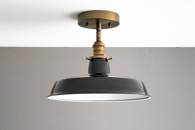 Industrial Ceiling Light - Semi Flush Mount Light Fixtures - Vintage Lighting - Farmhouse Light - Model No. 8753