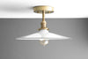 14" White Industrial Ceiling Fixture - Semi Flush Mount - Industrial Style - Pendant Lamp - Model No. 0206