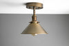 CEILING LIGHT MODEL No. 1432- Industrial Ceiling Lights with a Antique Brass finish. Designed and produced by newwineoldbottles at Peared Creation